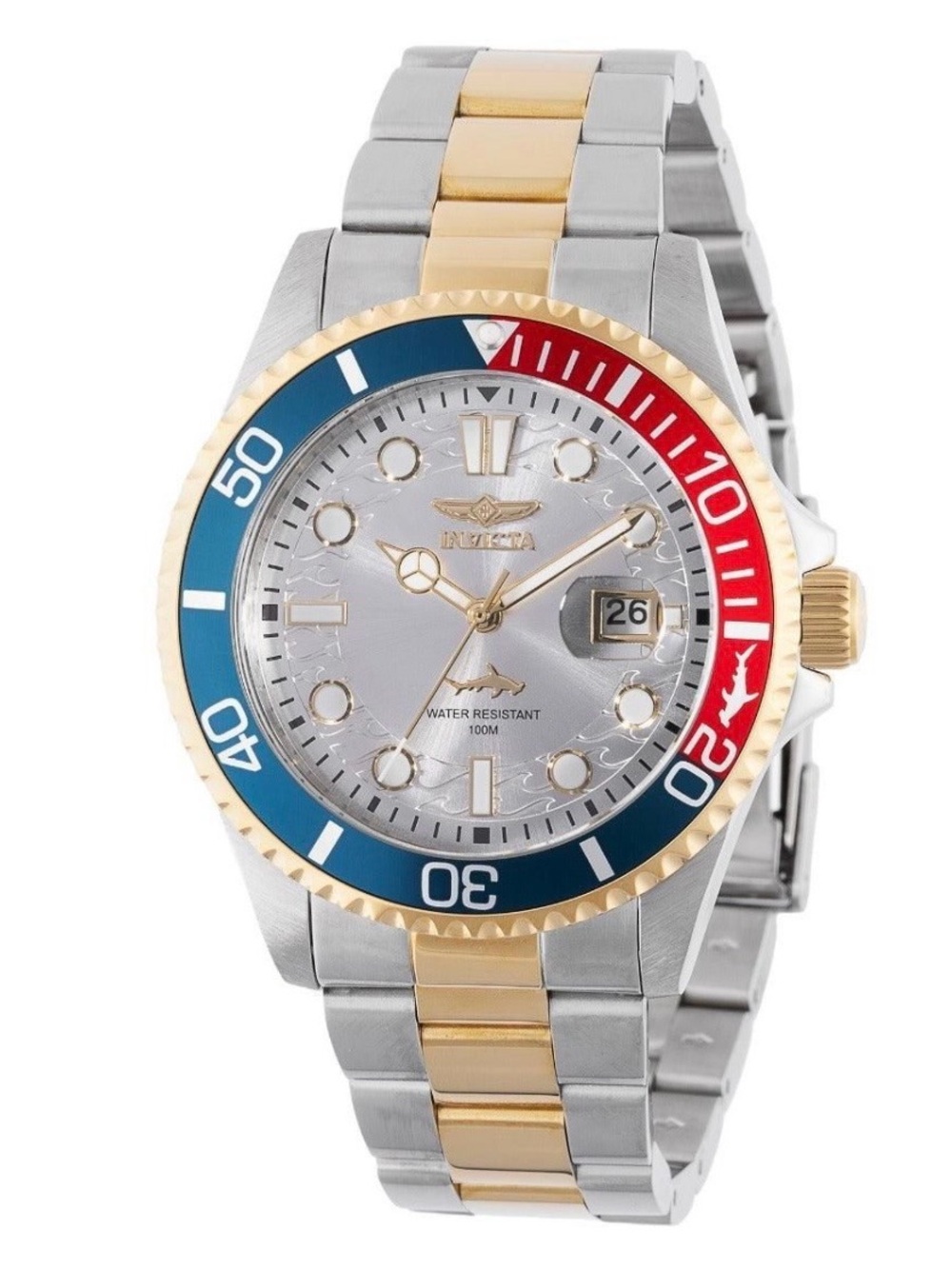 Invicta Pro Driver Currentwave Two-Tone S/S With Blue and Red Bezel NWT